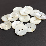 Re-Stocked White Shell 11/16" Iridescent 2-hole 18mm Rustic Wildcat Backs, Pack of 21, #KB-946