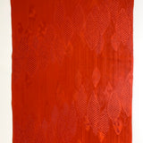 Liquid Drape Leaves Orange Jacquard Vintage Kimono Silk Pieces from Japan 9" x 54" #255