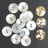 Re-Stocked White Shell 11/16" Iridescent 2-hole 18mm Rustic Wildcat Backs, Pack of 21, #KB-946