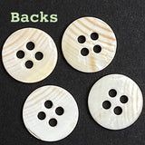 Re-Stocked Pastel Golden Beige Lustre, 4-Hole Rimmed Pearl Shell Buttons 13mm / 1/2" / 20L, Pack of 28 #KB-943