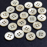 Re-Stocked Pastel Golden Beige Lustre, 4-Hole Rimmed Pearl Shell Buttons 13mm / 1/2" / 20L, Pack of 28 #KB-943