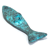 SALE, Fish Button/Toggle, Green Patina/Copper, 2.25"  #L-737  Per Button