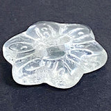 Vintage Glass Clear Snowflake Flower-Shape Button 3/4"  Pack of TWO  #OT-125