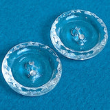 Caldera Rim Clear Vintage Glass Scooped Button 3/4"  Pack of 3  #OT-122