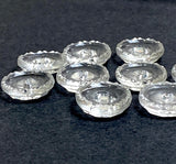 Caldera Rim Clear Vintage Glass Scooped Button 3/4"  Pack of 3  #OT-122