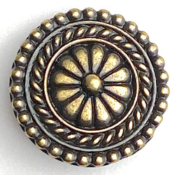 SALE Bali Flower from Tierra Cast, Antique Brass/Black  11/16" #6548-27