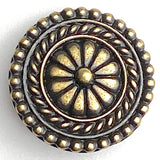 SALE Bali Flower from Tierra Cast, Antique Brass/Black  11/16" #6548-27