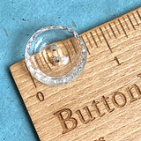 Caldera Rim Clear Vintage Glass Scooped Button 3/4"  Pack of 3  #OT-122