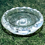 Caldera Rim Clear Vintage Glass Scooped Button 3/4"  Pack of 3  #OT-122