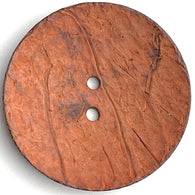 SALE, Rustica Rust/Brick Extra Large Natural Coconut Button 2-1/4" Scooped #SK-486