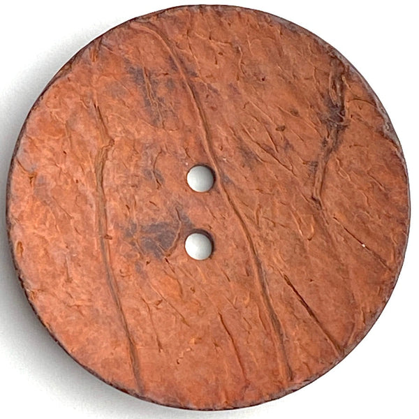 SALE, Rustica Rust/Brick Extra Large Natural Coconut Button 2-1/4" Scooped #SK-486
