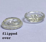 Caldera Rim Clear Vintage Glass Scooped Button 3/4"  Pack of 3  #OT-122