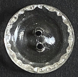 Caldera Rim Clear Vintage Glass Scooped Button 3/4"  Pack of 3  #OT-122