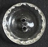 Caldera Rim Clear Vintage Glass Scooped Button 3/4"  Pack of 3  #OT-122