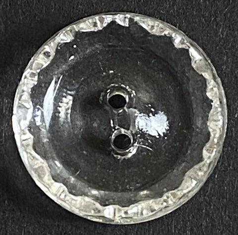 Caldera Rim Clear Vintage Glass Scooped Button 3/4"  Pack of 3  #OT-122