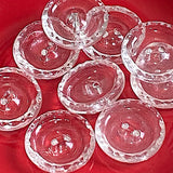 Caldera Rim Clear Vintage Glass Scooped Button 3/4"  Pack of 3  #OT-122