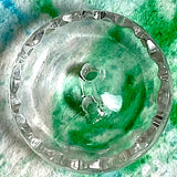 Caldera Rim Clear Vintage Glass Scooped Button 3/4"  Pack of 3  #OT-122