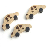 Car Button, Wood Tan + Black 1"  2 Holes  # SK-695