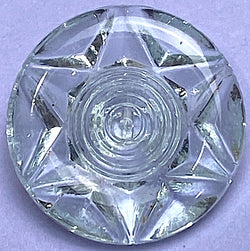 Star Shine Shank Back, 3/4" / 19mm Vintage Clear Glass Buttons, Pack of Two, #OT-123