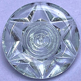 Star Shine Shank Back, 3/4" / 19mm Vintage Clear Glass Buttons, Pack of Two, #OT-123