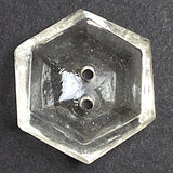 Clear Hexagon Scooped 2-Hole Button 11/16"  Pack of 4  #OT-128