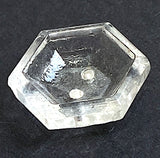 Clear Hexagon Scooped 2-Hole Button 11/16"  Pack of 4  #OT-128