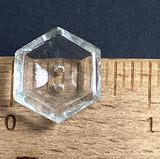 Clear Hexagon Scooped 2-Hole Button 11/16"  Pack of 4  #OT-128