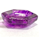 Purple Hand-Painted Hexagon Scoop Glass 2-Hole Button 5/8"  Pack of 5  #OT-129