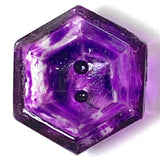 Purple Hand-Painted Hexagon Scoop Glass 2-Hole Button 5/8"  Pack of 5  #OT-129