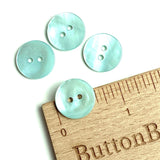 Pastel Turquoise Blue Green River Shell 5/8" 2-Hole Button, Pack of 8 for $8.00   #1775