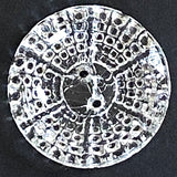 120 Points of Light Sparkly Vintage Glass 2-Hole Button 3/4" Pack of 4  #OT-131