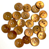 Dark Golden Amber Velvet Agoya Shell 5/8" 2-hole Button, Pack of 24   #1212-24