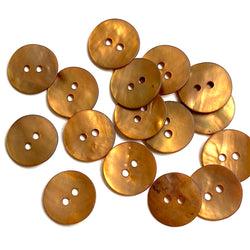 Dark Golden Amber Velvet Agoya Shell 5/8" 2-hole Button, Pack of 24   #1212-24