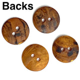 Dark Golden Amber Velvet Agoya Shell 5/8" 2-hole Button, Pack of 24   #1212-24