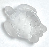 Re-Stocked, White Recycled Glass Sea Turtle Charm/Pendant, 7/8" # L-663
