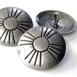 Sun Zia Symbol 1.25" Southwest Shank Back Button, Silver  #SW-234