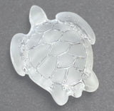 Re-Stocked, White Recycled Glass Sea Turtle Charm/Pendant, 7/8" # L-663
