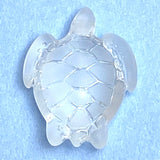 Re-Stocked, White Recycled Glass Sea Turtle Charm/Pendant, 7/8" # L-663