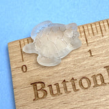 Re-Stocked, White Recycled Glass Sea Turtle Charm/Pendant, 7/8" # L-663