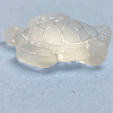 Re-Stocked, White Recycled Glass Sea Turtle Charm/Pendant, 7/8" # L-663