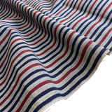 SALE, Charcoal, Dark Red/Blue Yarn-Dye Stripe, Vintage Japanese Kimono Hemp? from Japan  #262