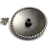 Three-Stone Faux Turquoise Concho  1-1/2" Squash Blossom Screw Back Silver, 1.5"  #SWH-132