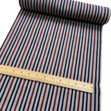 SALE, Charcoal, Dark Red/Blue Yarn-Dye Stripe, Vintage Japanese Kimono Hemp? from Japan  #262