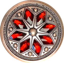 Red/Copper 1-1/2" Tucson Fire Flower Concho 1.5" Screw Back  #SWH-133