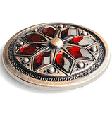Red/Copper 1-1/2" Tucson Fire Flower Concho 1.5" Screw Back  #SWH-133