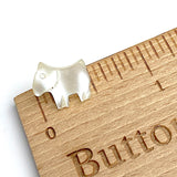SALE Tiny Dog, Vintage Pearly White 1/2" Button  #764
