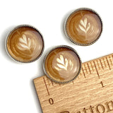 Latte Cappuccino Heart Winky & Dutch Coffee Button 3/4" Shank Back