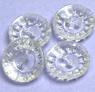 Twelve Diamonds 5/8" Vintage Czech Crystal Glass 2-Hole Button Pack of 4 #OT-136