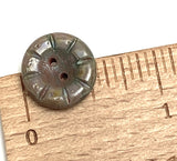 Muddy Lavender Czech Glass Sunray Flower, 2 hole button 14mm/ 9/16", Pack of TWO Buttons  #AB-7806