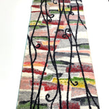 Abstract with Black Tendrils Vintage Meisen Kimono Silk Piece, 14" x 61" from Japan  #ZP-43